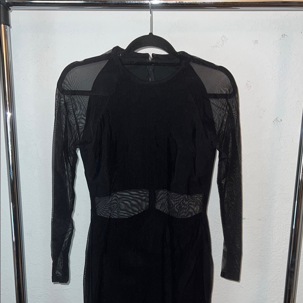 Black Bodycon Long Sleeve Cut Out Dress for Cocktail